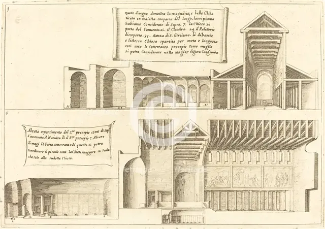 Elevation of Churches including the Holy Manger, 1619. Creator: Jacques Callot.