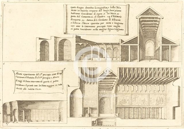 Elevation of Churches including the Holy Manger, 1619. Creator: Jacques Callot.