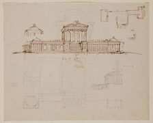 Elevation of Project for Ohio State House, c1838. Creator: Thomas Cole