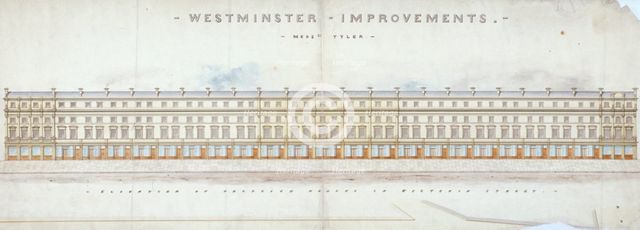 Elevation of proposed houses in Victoria Street, Westminster, London, c1845. Artist: Tyler