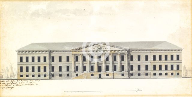 Elevation of the the facade of the Academy of Science in St. Petersburg . Artist: Quarenghi, Giacomo Antonio Domenico (1744-1817)