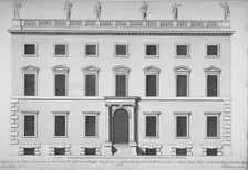 Elevation of the west front of the Rolls Office, Chancery Lane, City of London, 1718. Artist: Hendrick Hulsbergh