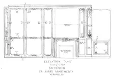Elevation of the boudoir, Du Barry Apartments, Versailles, 1926