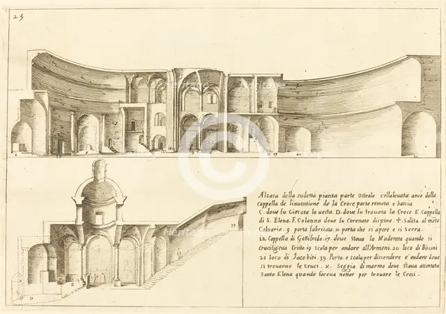 Elevation of the Chapel of the Invention of the Cross, 1619. Creator: Jacques Callot.