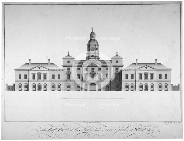 Elevation of the east front of Horse Guards, Westminster, London, 1752.                              Artist: John Vardy