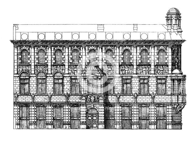Elevation of the Institute of Chartered Accountants, 1895. Artist: Unknown
