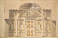 Elevation of the Mirror Wall in the Jasper Study of the Agate Pavilion at Tsarskoye Selo. Artist: Cameron, Charles (ca. 1730/40-1812)