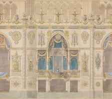 Elevation of the Royal Box for the Coronation of Louis XVIII, Reims Cathedral, n.d.. Creators: Charles Percier, Pierre Francois Leonard Fontaine