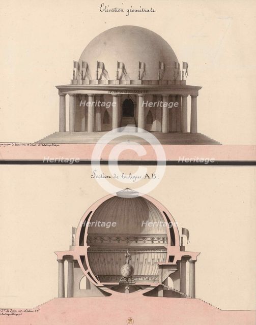 Élévation d'un temple à l'Égalité, pour le jardin du philosophe. Creator: Lequeu, Jean-Jacques (1757-1826).