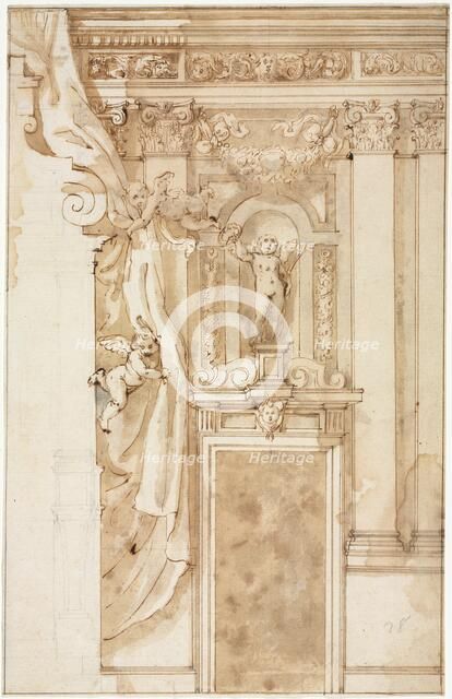 Elevation for Wall Decoration, c. 1550. Creator: Unknown.