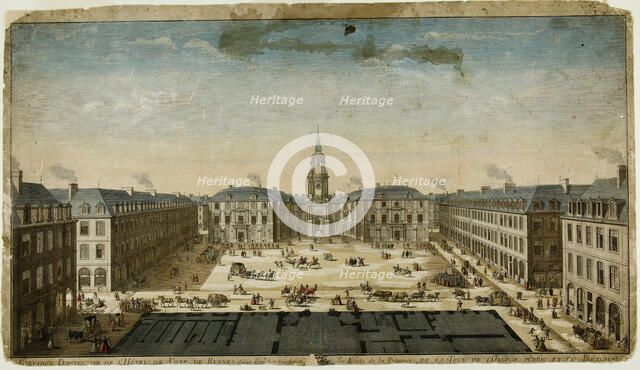 Elevation Perspective of l'Hôtel de Ville, Rennes, n.d. Creator: Philippe Nicolas Milcent.