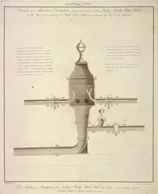 Elevation plan of a receiver and distributor at the London Bridge Waterworks, 1780 (1788). Artist: John Foulds