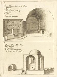 Elevations of the Holy Manger and the Sepulchre of Rachel, 1619. Creator: Jacques Callot