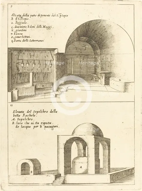 Elevations of the Holy Manger and the Sepulchre of Rachel, 1619. Creator: Jacques Callot.