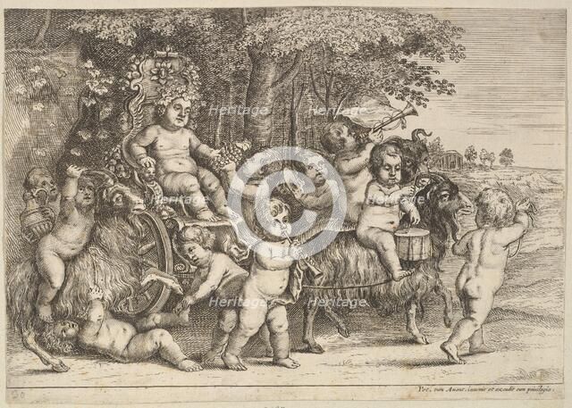 Eleven Boys and Three Goats, 1625-77. Creator: Wenceslaus Hollar.