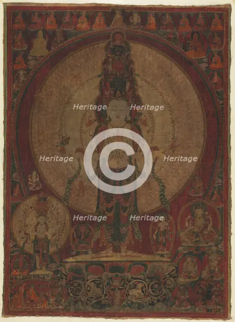 Eleven-Headed, Thousand-Armed Bodhisattva of Compassion (Avalokiteshvara), c. 1500. Creator: Unknown.