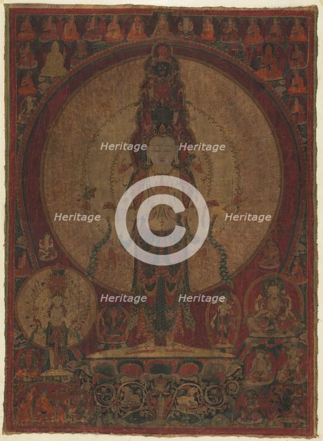 Eleven-Headed, Thousand-Armed Bodhisattva of Compassion (Avalokiteshvara), c. 1500. Creator: Unknown.