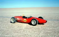 Elfin Ford used to test tyre grip during Bluebird record attempt, Lake Eyre, 1964. Creator: Unknown