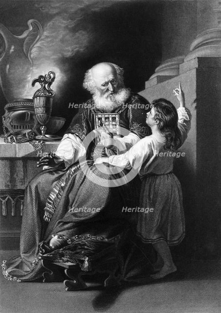 'Eli perceived that the Lord had called the child', 19th century. Creator: H Robinson.