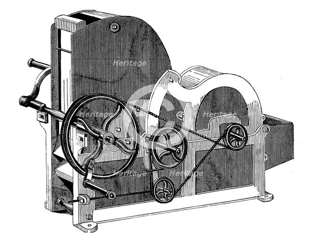 Eli Whitney's (1765-1825) saw-gin for cleaning cotton, 1865. Artist: Unknown