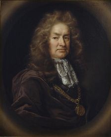 Elias Ashmole, 1687. Artist: John Riley