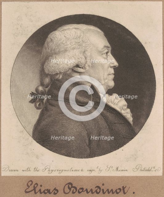 Elias Boudinot, 1798. Creator: Charles Balthazar Julien Févret de Saint-Mémin.