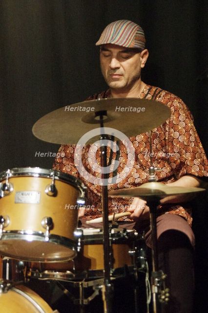 Elias Kacomandis, Carmen Souza's Silver Messengers, Verdict Jazz Club, Brighton East Sussex, 2019. Creator: Brian O'Connor.
