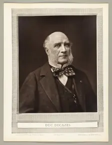 Élie-Louis, duc Decazes (French statesman and diplomat, 1819-1886), c. 1853/77. Creator: Nadar