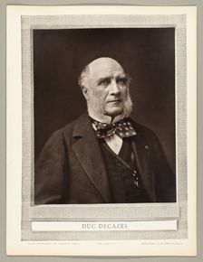 Élie-Louis, duc Decazes (French statesman and diplomat, 1819-1886), c. 1853/77. Creator: Nadar