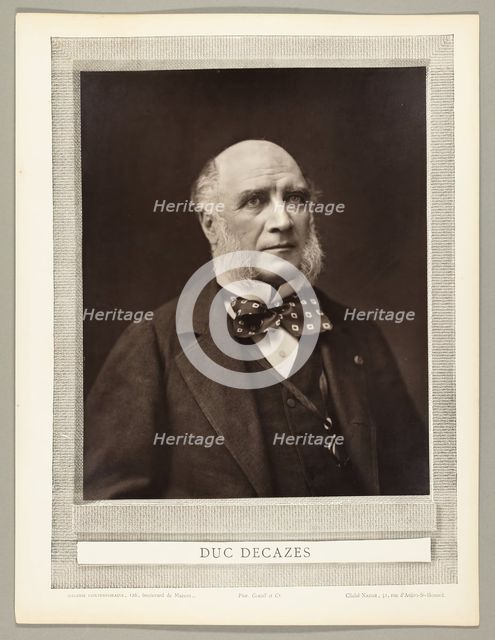 Élie-Louis, duc Decazes (French statesman and diplomat, 1819-1886), c. 1853/77. Creator: Nadar.