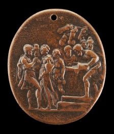 Eliezer and Rebecca at the Well, c. 1540. Creator: Giovanni Bernardi