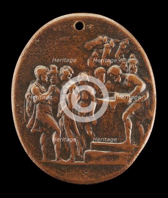 Eliezer and Rebecca at the Well, c. 1540. Creator: Giovanni Bernardi.