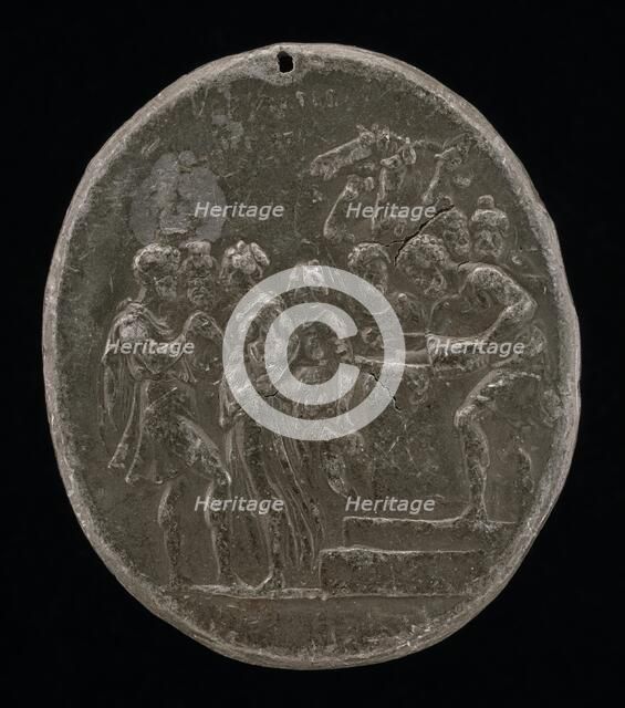 Eliezer and Rebecca at the Well, c. 1540. Creator: Giovanni Bernardi.