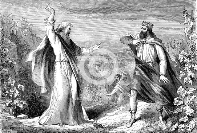 Elijah, Old Testament prophet. denouncing Ahab, idolatrous king of Israel, in Naboth's vineyard. Artist: Unknown