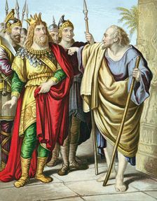 Elijah, Old Testament prophet, rebuking Ahab, mid 19th century