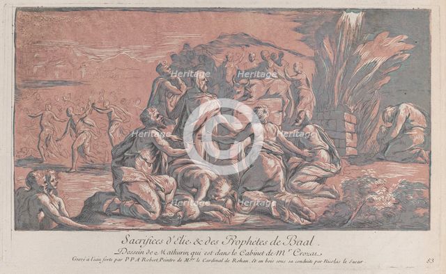 Elijah challenging the prophet to a sacrifice, ca. 1729., ca. 1729. Creator: Paul-Ponce-Antoine Robert.