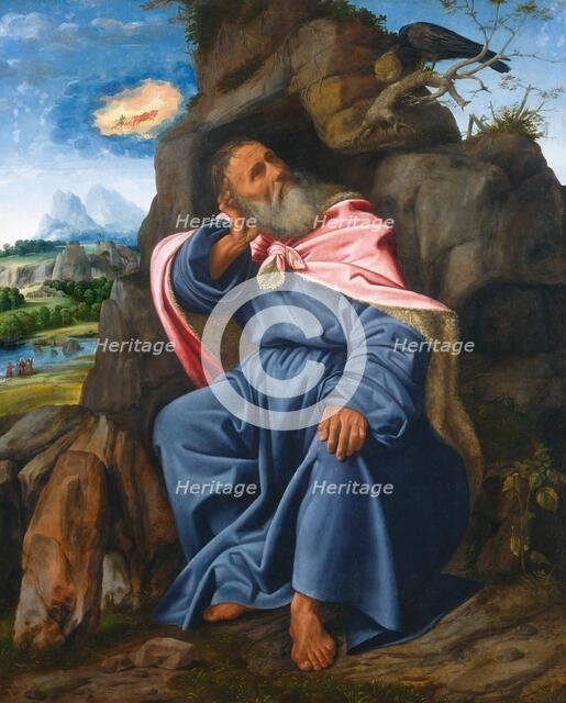 Elijah Fed by the Raven, c. 1510. Creator: Giovanni Girolamo Savoldo.