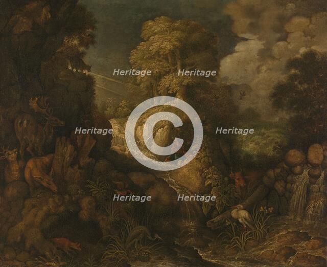 Elijah fed by the ravens, 1634. Creator: Workshop of Roelant Savery.