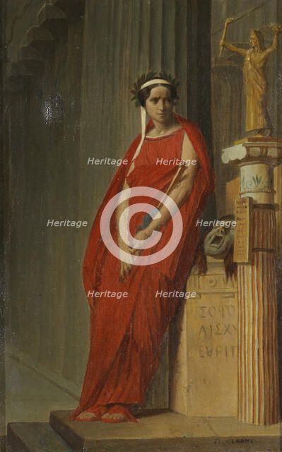 Élisa Rachel as Phèdre. Artist: Gerôme, Jean-Léon (1824-1904)
