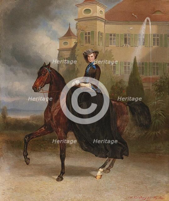 Elisabeth of Austria as a bride in Possenhofen, 1853.