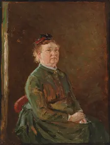Elisabeth Hallonblad, Sketch for the Double Portrait of Herman and Elisabeth Hallonblad, 1888. Creator: Adolf von Becker