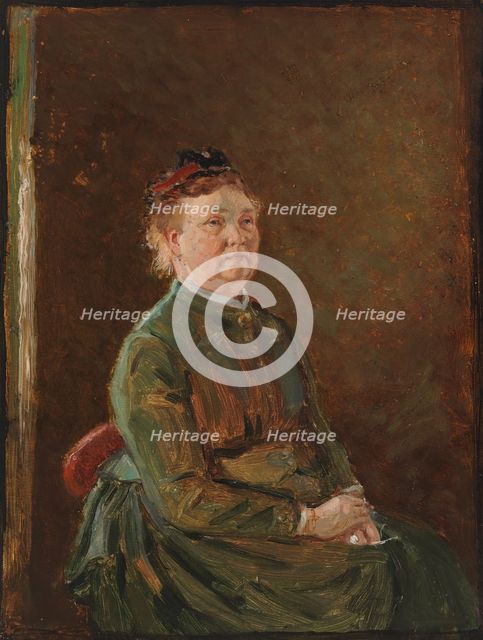 Elisabeth Hallonblad, Sketch for the Double Portrait of Herman and Elisabeth Hallonblad, 1888. Creator: Adolf von Becker.