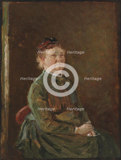 Elisabeth Hallonblad, Sketch for the Double Portrait of Herman and Elisabeth Hallonblad, 1888. Creator: Adolf von Becker.