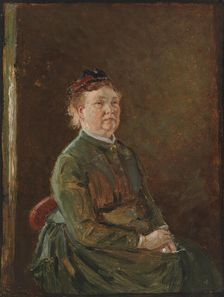 Elisabeth Hallonblad, Sketch for the Double Portrait of Herman and Elisabeth Hallonblad, 1888. Creator: Adolf von Becker