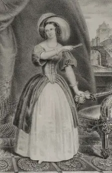 Elisabeth Ludovika of Bavaria, (1801-1873), Queen consort of Prussia (1840-1861)..., 1854. Creator: Julio Donón