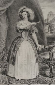 Elisabeth Ludovika of Bavaria, (1801-1873), Queen consort of Prussia (1840-1861)..., 1854. Creator: Julio Donón