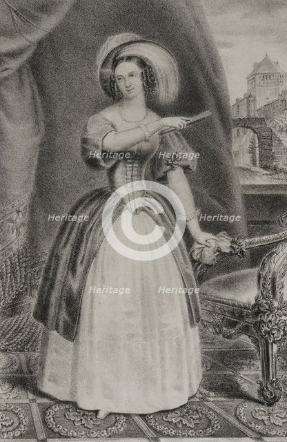 Elisabeth Ludovika of Bavaria, (1801-1873), Queen consort of Prussia (1840-1861)..., 1854. Creator: Julio Donón.