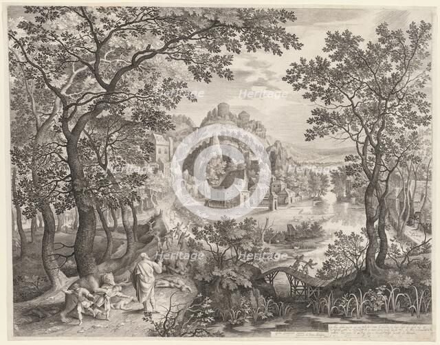 Elisha Cursing the Children of Bethel Who Are Being Devoured by the Bears, 1602. Creator: Gillis van Coninxloo (Netherlandish, 1544-1607); Nicolaes de Bruyn (Netherlandish, 1571-1656).