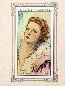 Elissa Landi Collectables Picture of movie stars that came with the Players cigarette packet, 1934. Creator: Unknown