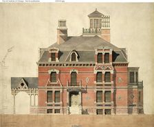 Eliphalet W. Blatchford House, Chicago, Illinois, LaSalle Street Elevation and Partial Section, 1873 Creator: Peter Bonnett Wight